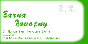 barna novotny business card